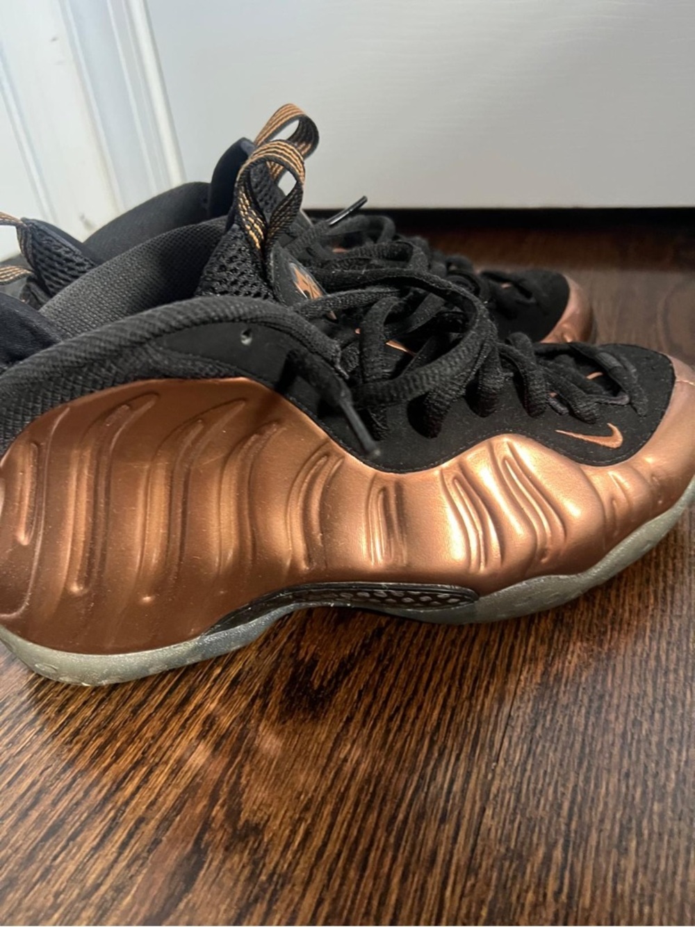 Men Metallic Copper Foamposite-Style Sneakers - Black/Copper